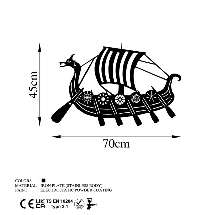 Wallity Viking Accesorio de Pared de Metal Negro